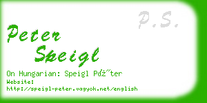 peter speigl business card